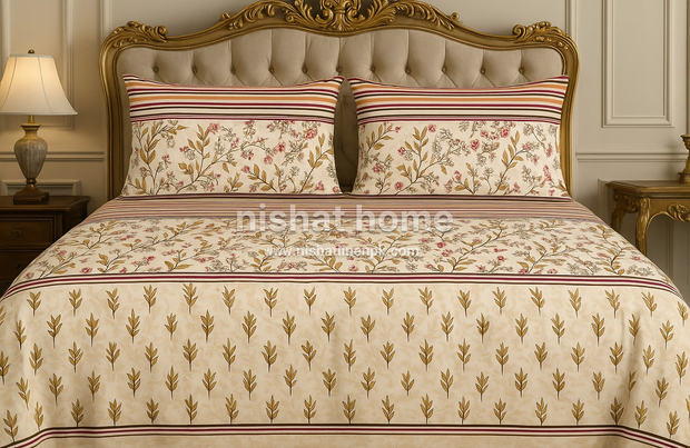 Executive Pure Cotton Bed Sheet - King - 3pcs - NLB26