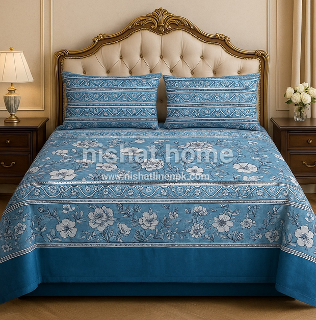 Executive Pure Cotton Bed Sheet - King - 3pcs - NLB27