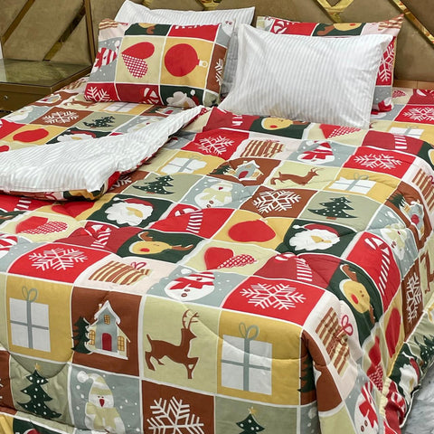 Velvo Pure Cotton Winter Quilt Set - Razai Set - 6pcs - PCQ109