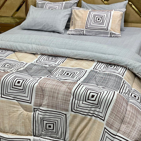 Velvo Pure Cotton Winter Quilt Set - Razai Set - 6pcs - PCQ33