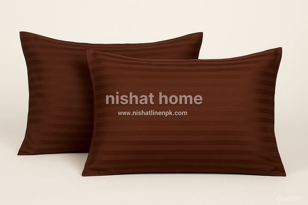 Royal Pillow Covers - 2pcs - Brown - RPC08