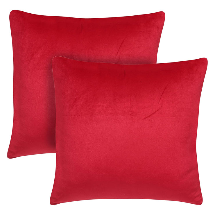 Velvez Soft Velvet Cushion Cover Set - 2pcs - Maroon- VCC04