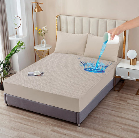 Waterproof Quilted Mattress Protector - Ivory - WMP520