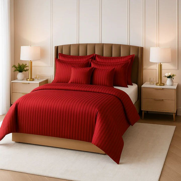 Wremy Comforter Set - 8pcs - Red - WCS03