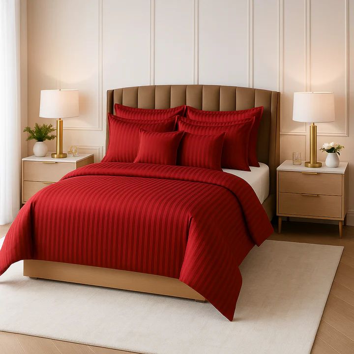 Wremy Comforter Set - 8pcs - Red - WCS03