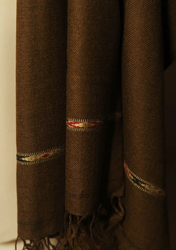 Men Pure Wool Shawl - Hickory - PWS02