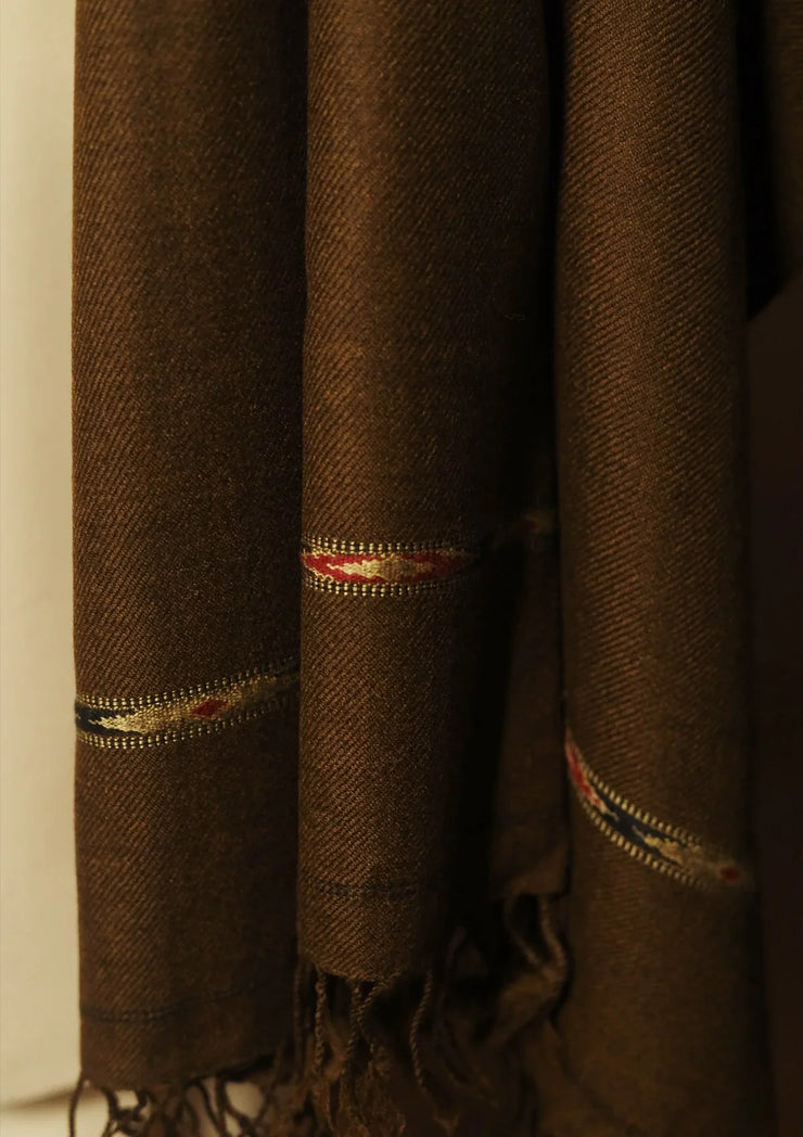 Men Pure Wool Shawl - Hickory - PWS02