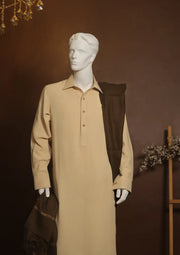 Men Pure Wool Shawl - Hickory - PWS02