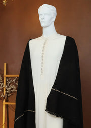 Men Pure Wool Shawl - Black - PWS04