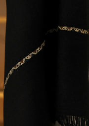 Men Pure Wool Shawl - Black - PWS04