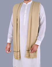 Men Pure Wool Shawl - Sand - PWS05