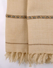 Men Pure Wool Shawl - Sand - PWS05