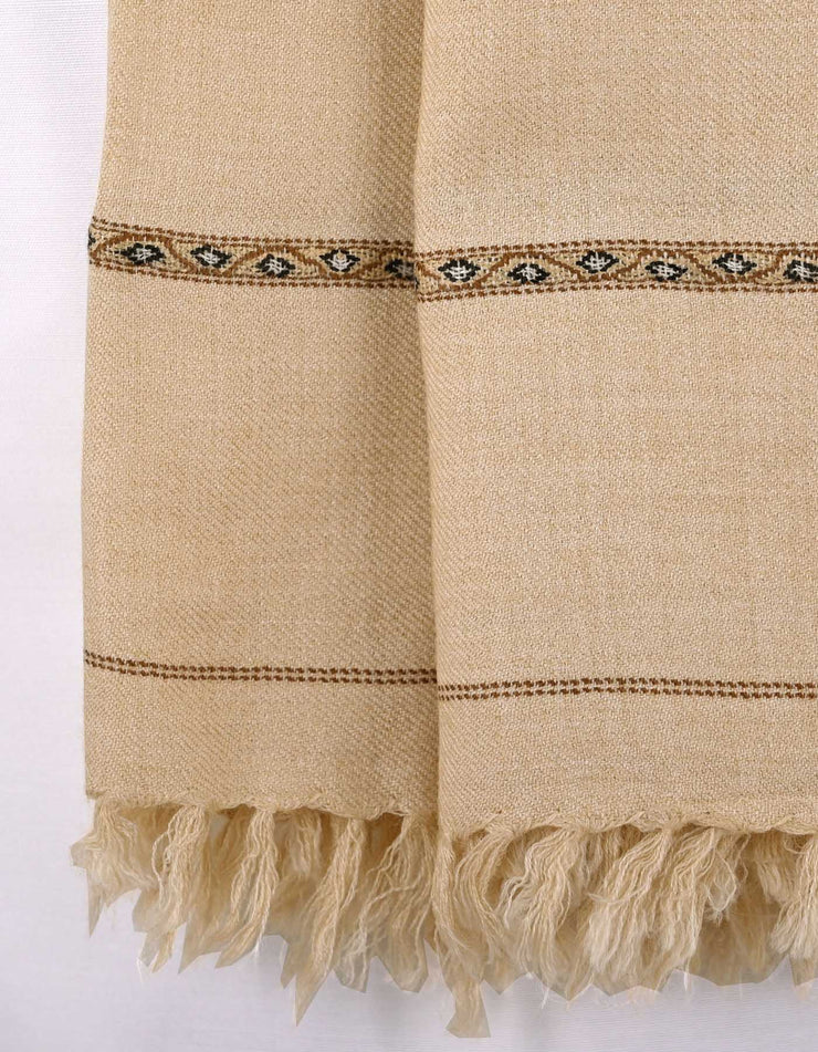 Men Pure Wool Shawl - Sand - PWS05