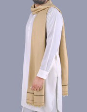 Men Pure Wool Shawl - Sand - PWS05
